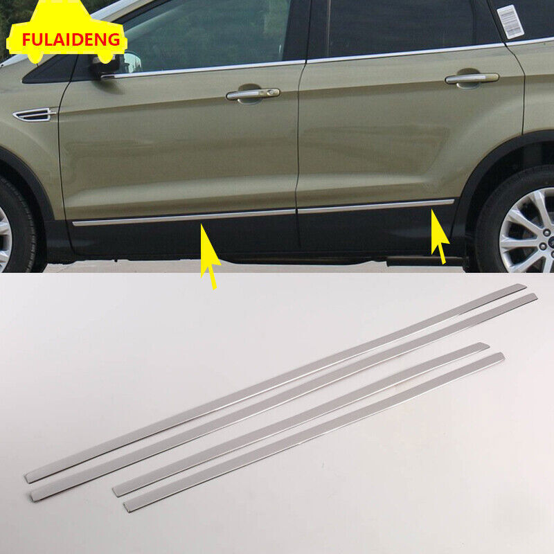 for Ford Kuga Escape 2013-2019 Chrome Body Door Side Molding Strips Trim Decorat