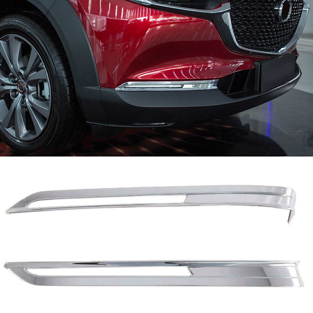 2X Chrome Front Fog Light Lamp Cover Trim Accessory for Mazda CX-30 CX30 2020-24