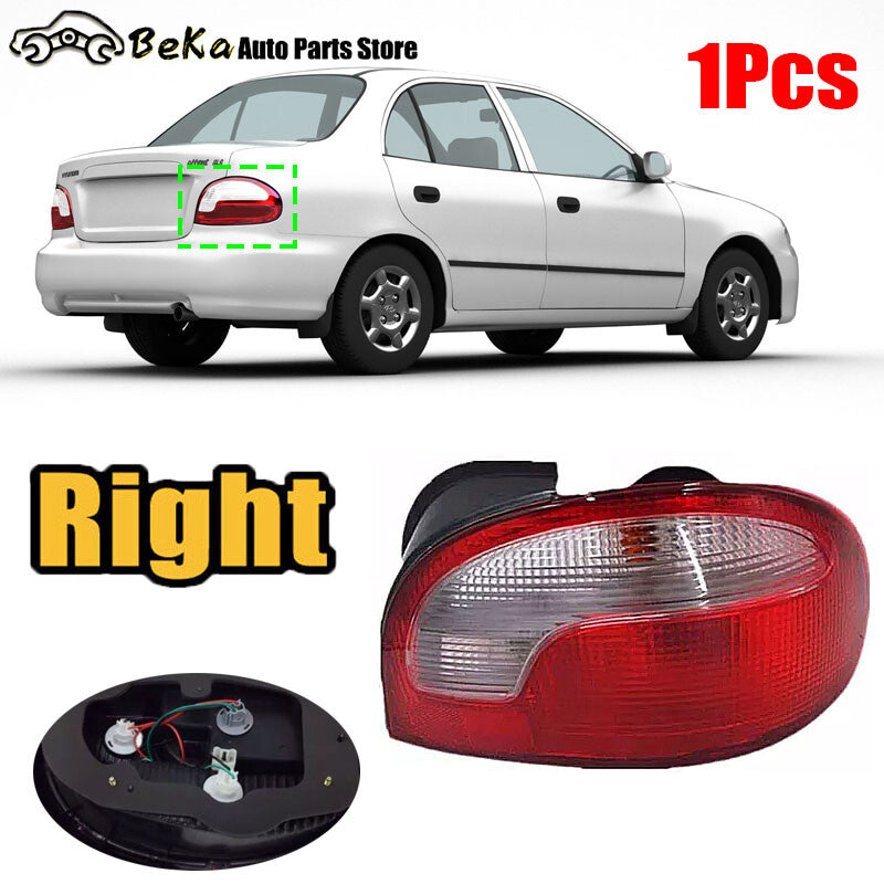 1-Piece for Hyundai Accent 4D 1998-1999 Right Rear Taillight Brake Light with Bulb