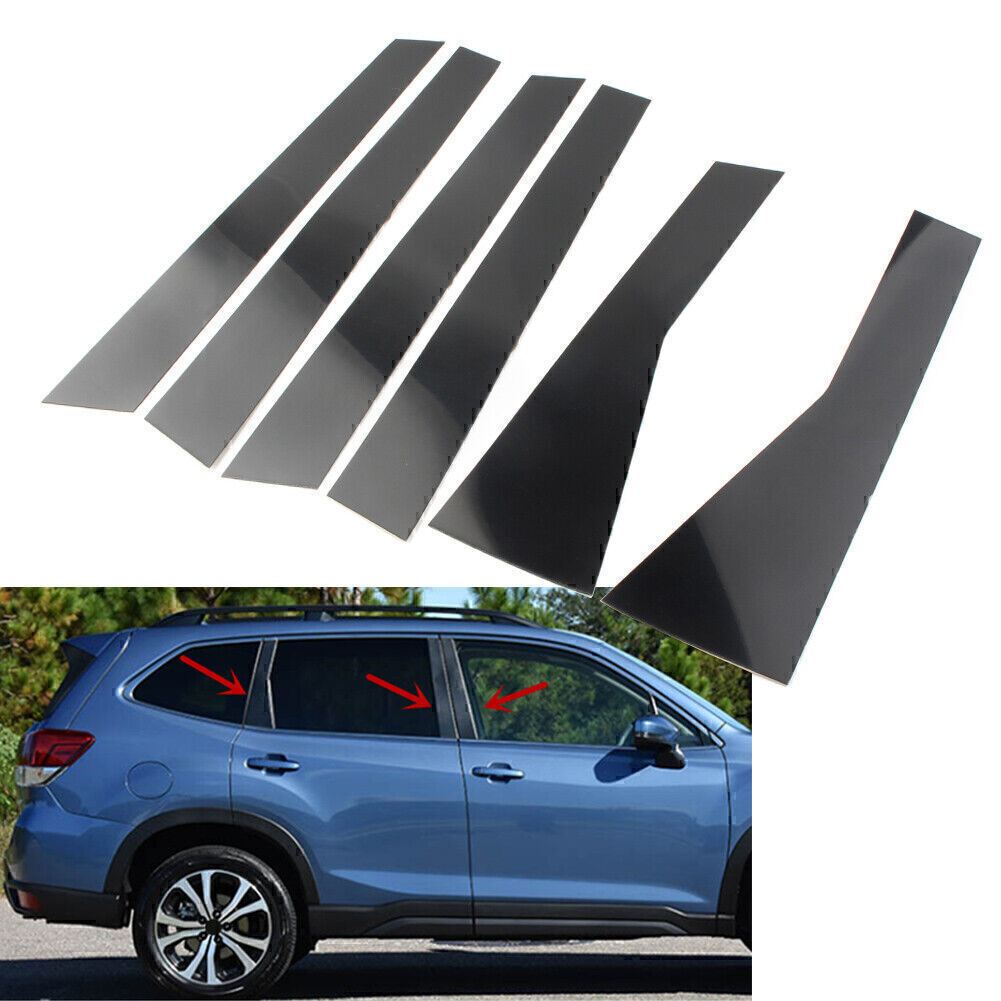 Door Trim Black Piano Cover Pillar Post for Subaru Forester 2019 2020 2021