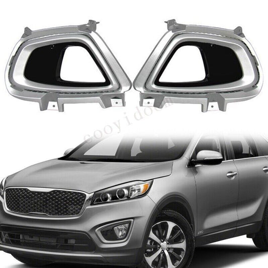 A pair of front fog light bezels LH+RH for 2016 and 2018 for Kia Sorento EX LX