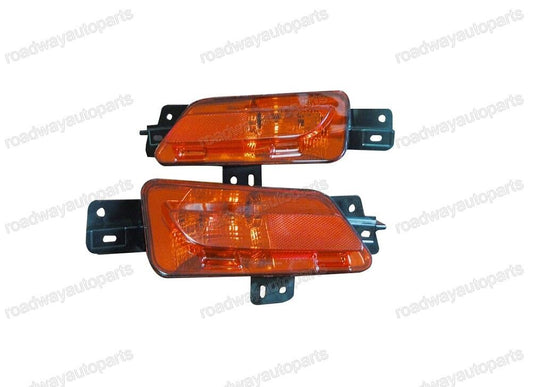 One pair of rear bumper fog light reflectors with red lenses suitable for Peugeot 408 2013