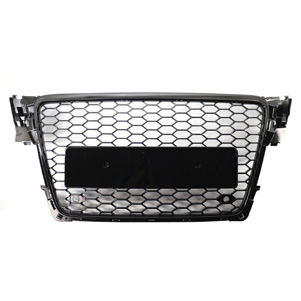 Front RS Honeycomb Mesh Hood Bumper Grill Grille Cover Fit for Audi A4 B8 2009-2012