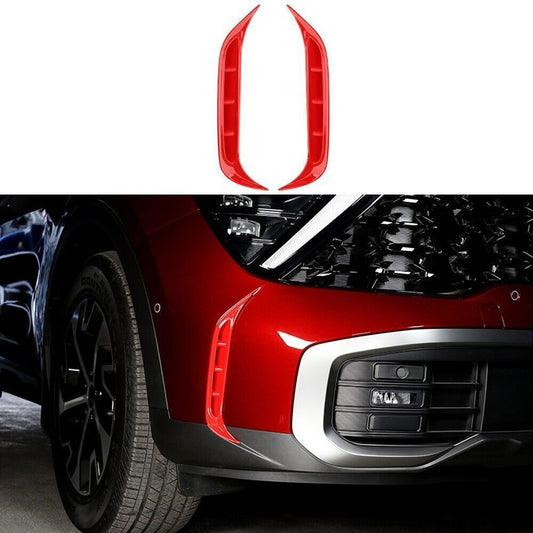 2P Red Front Bumper Fog Light Lamp Decoration Cover Trims for Kia Sportage 23-24
