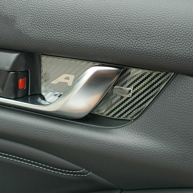 Interior Door Bowl Cover Trim Carbon Fiber Steel for Honda Accord 10th 2018-2020