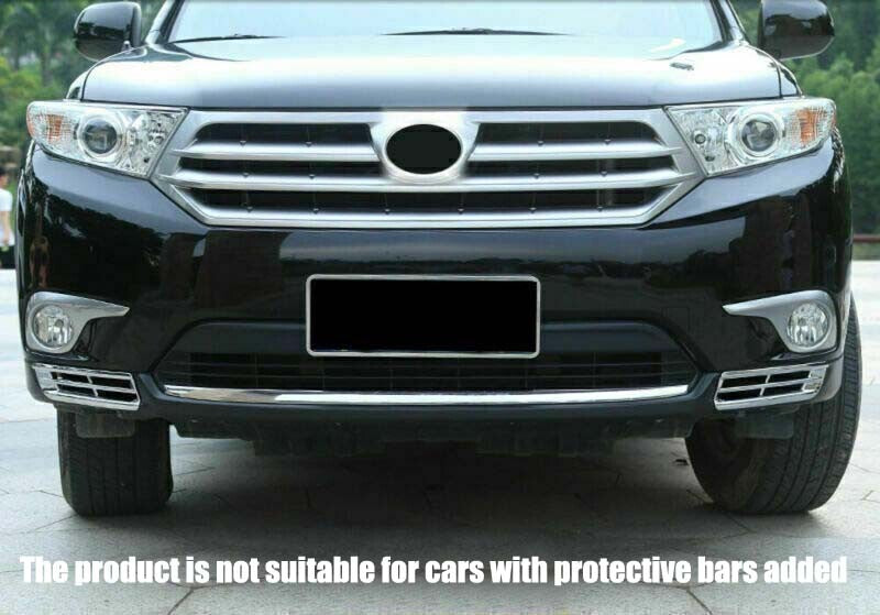 for Toyota Highlander Chrome Front Fog Light Lamp Cover Accessories 2011-2013
