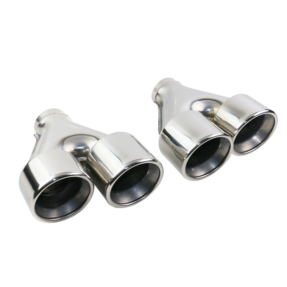 Universal 2.5'' ID 4'' OD Exhaust Tips End Dual Exhaust End Tip Double Wall Tips