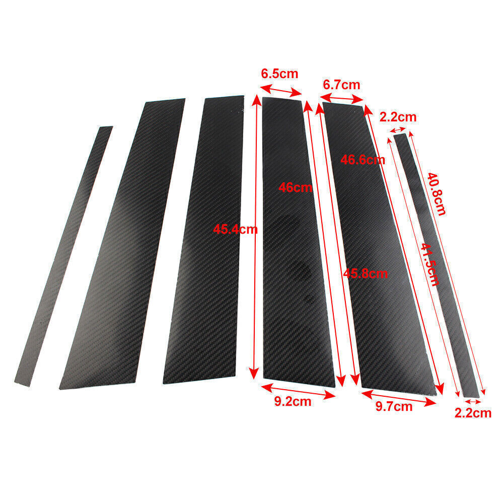 for Benz GLE 2015-19 Carbon Fiber Pillar Posts Door Window Molding Strip Trim 6P