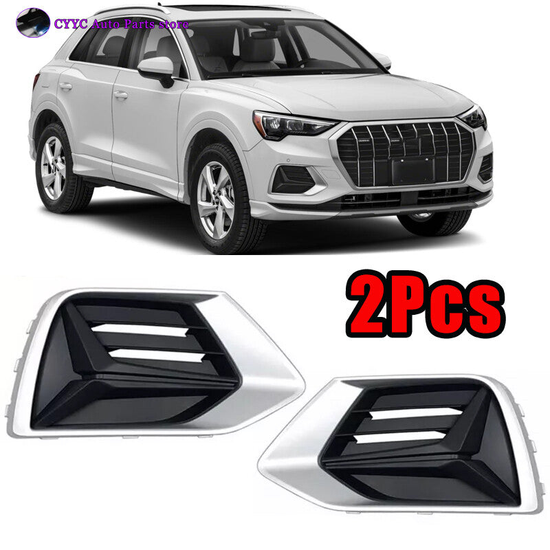 LHRH ABS Front Bumper Grille Fog Lamp Fog Light Cover for Audi Q3 2019-2022