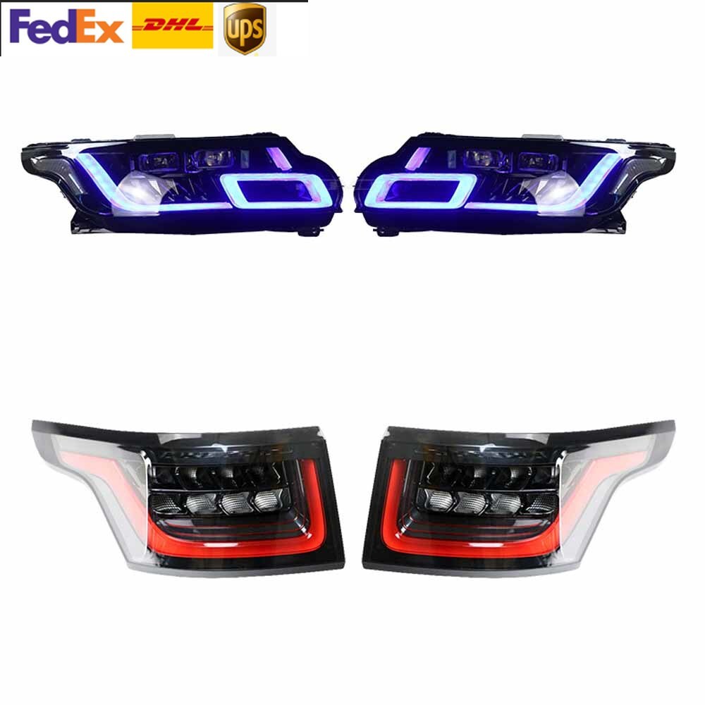 4PC Left Right LED Headlight Assembly for Land Rover for Range Rover Sport 2014-2017