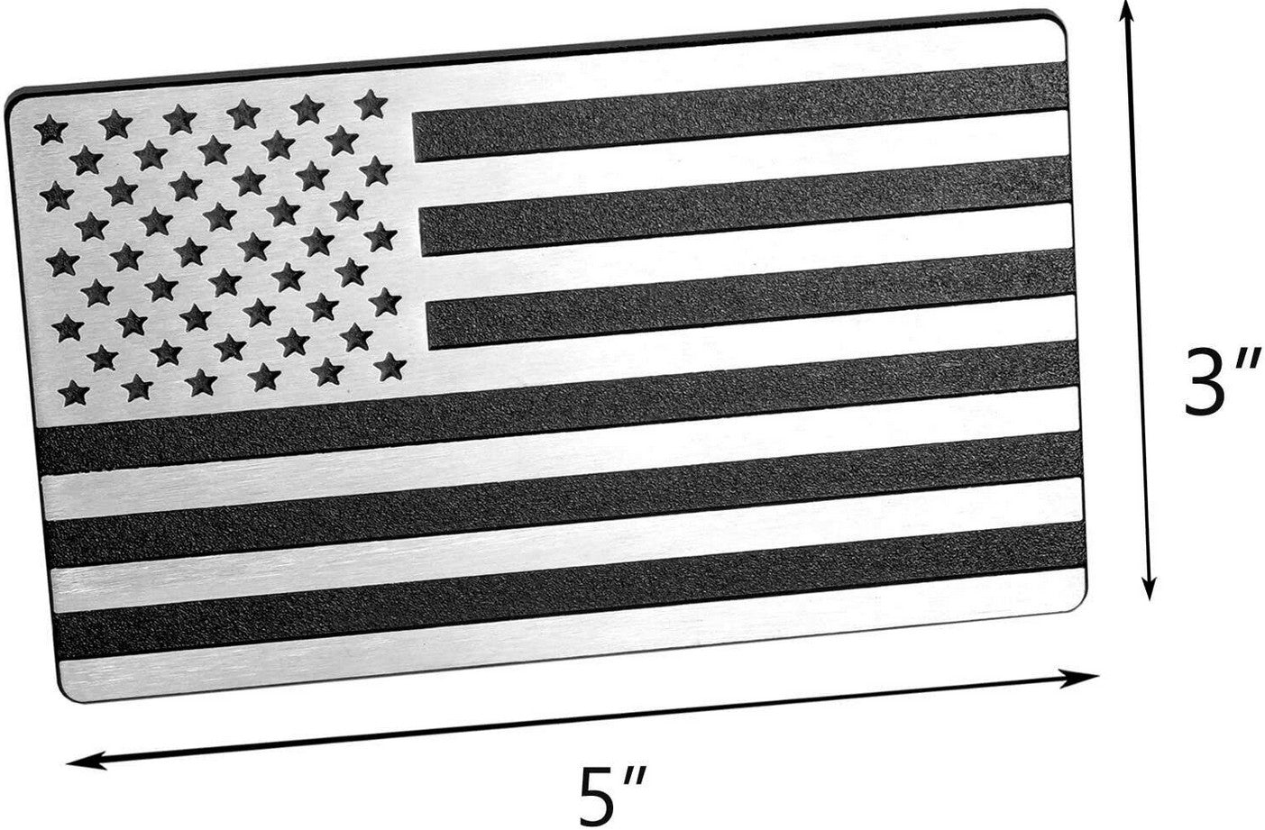 Car side fender rear badge sticker American flag chrome black for Cadillac 2x