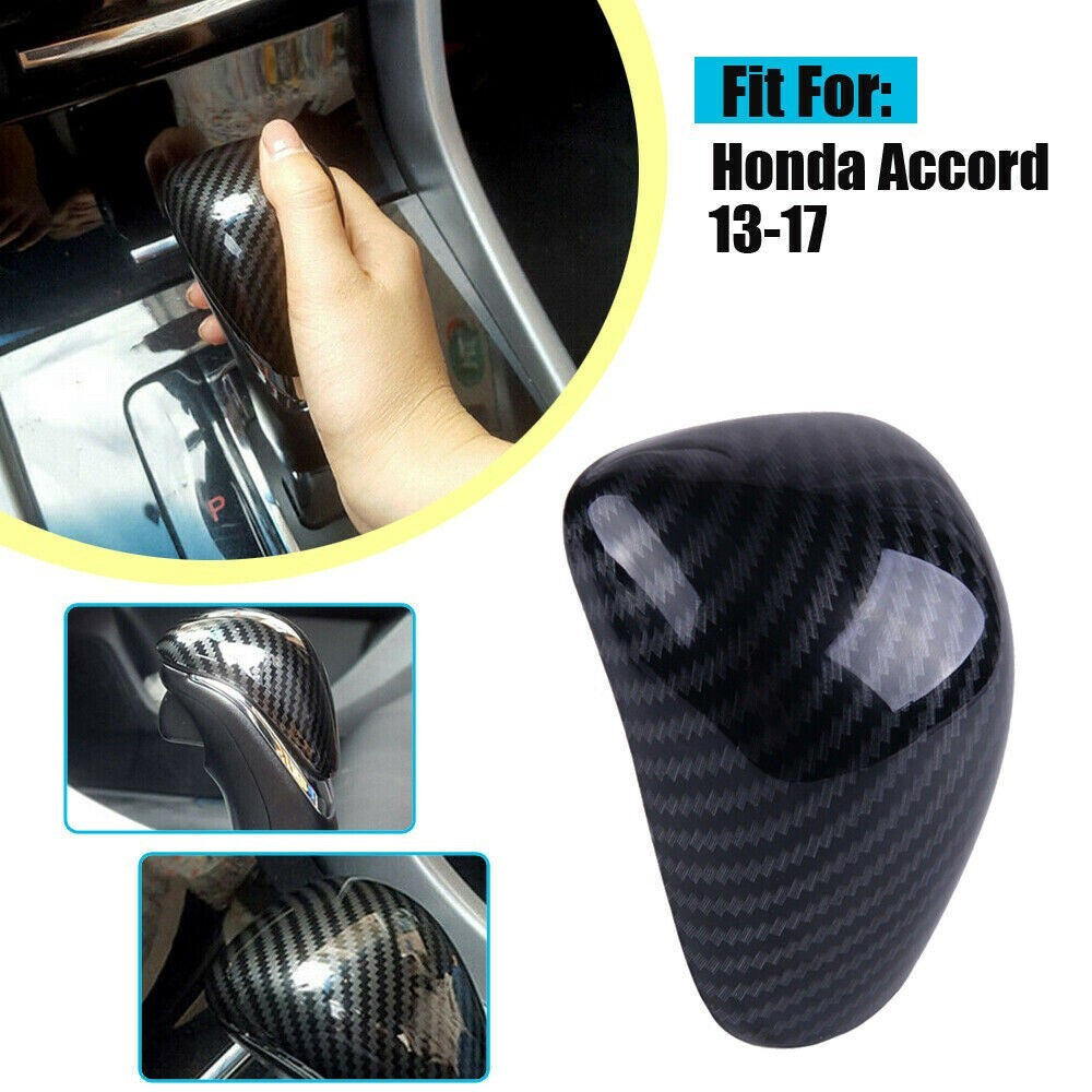 Carbon Fiber Gear Shift Knob Cover Trim Interior Decor for Honda Accord 2013-17