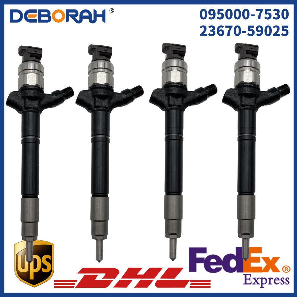 4X Diesel Fuel Injector Assembly 095000-7530 23670-59025 for Toyota for Land Cruiser