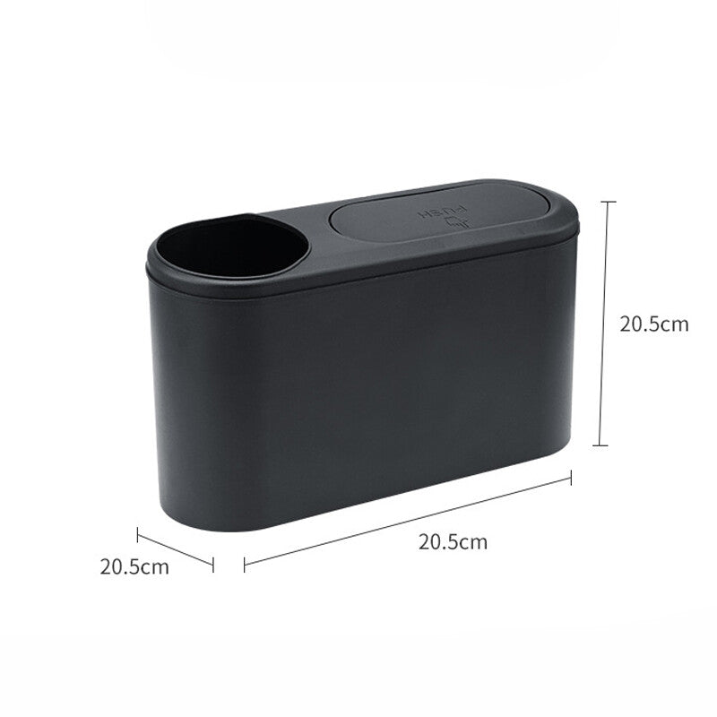 Car trash can, trash storage, dustproof container with cup holder, 1 piece