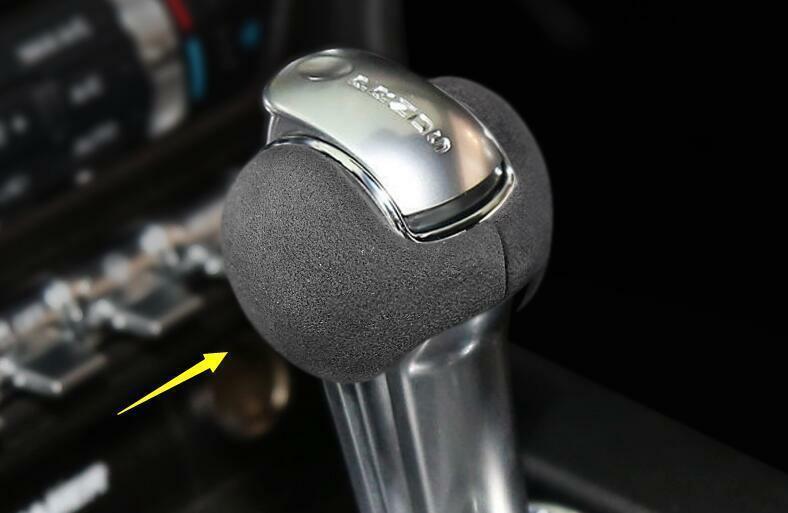 for Ford for Mustang 2015-2022 Gray Suede Gear Shift Knob Shifter Lever Trim 2PCS