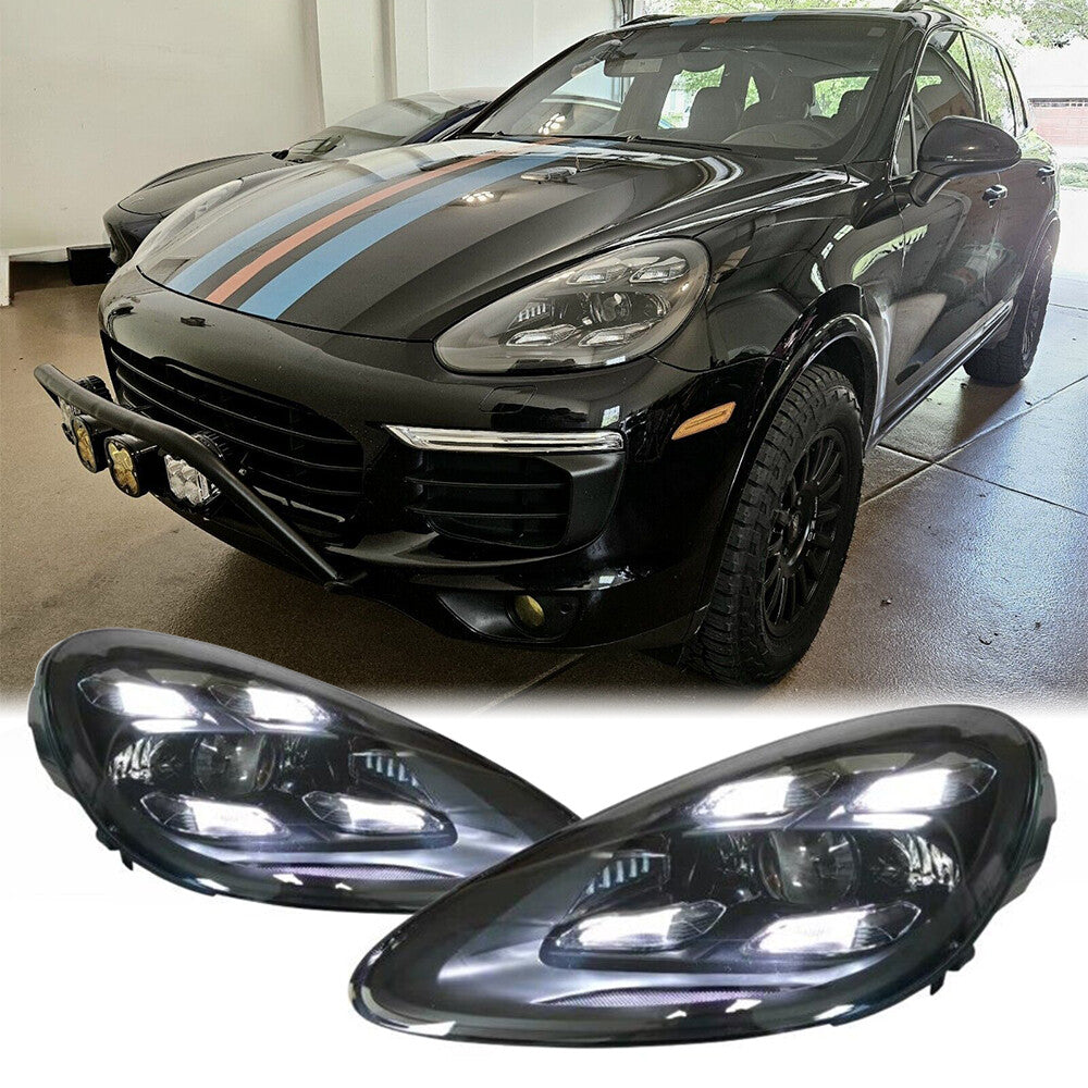 2Pcs Matrix LED Laser DRL Headlight Assembly for Porsche for Cayenne 958 2011-2014