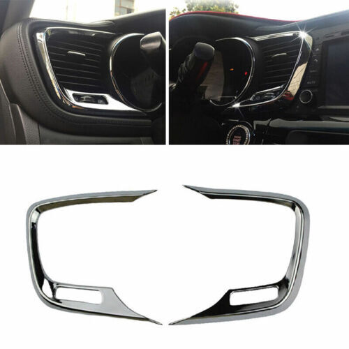 for Kia Optima 2011-2015 Chrome Interior Dashboard Air Outlet Vent Cover Trim 2P