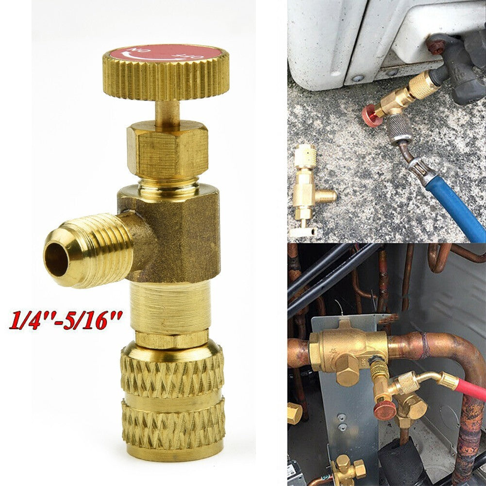 R22 R410A Refrigeration Charging Valve Adapter 1/4 SAE Male To 5/16 SAE Famale