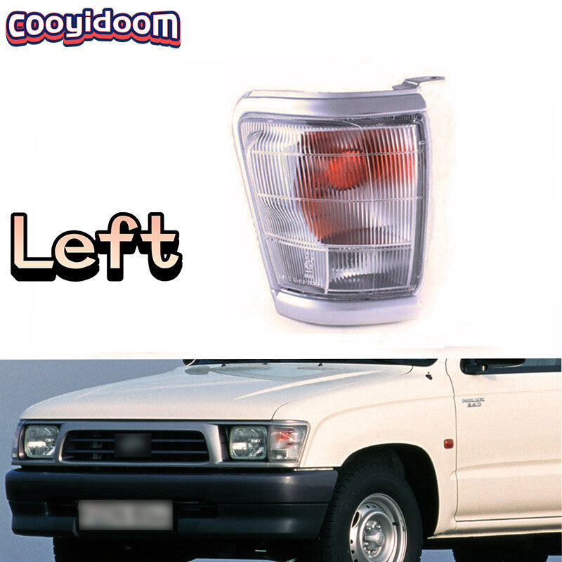 Left turn signal light trim for Toyota Hilux 1997-2001 vehicles.