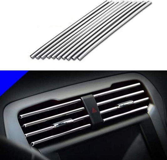 Car air conditioning socket decorative molded trim strip silver for Cadillac