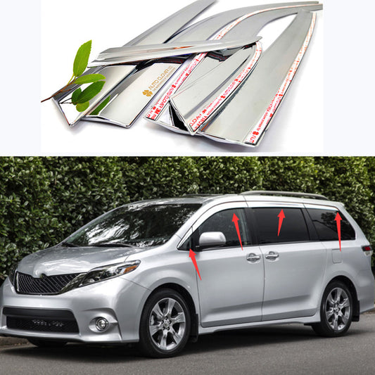 for Toyota for Sienna 11-20 Chrome Window Visor Vent Sun Shade Rain Guard Door Visor