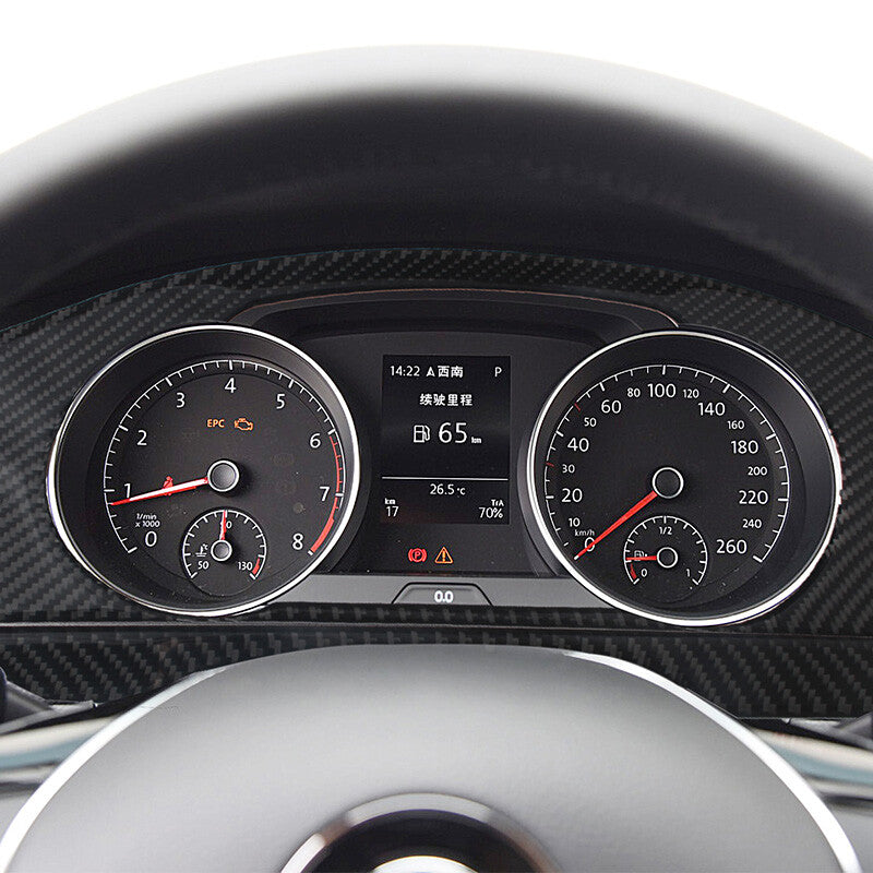 Carbon Fiber Dashboard Panel Decorative Trim Cover for VW for Golf MK7 2014-2019