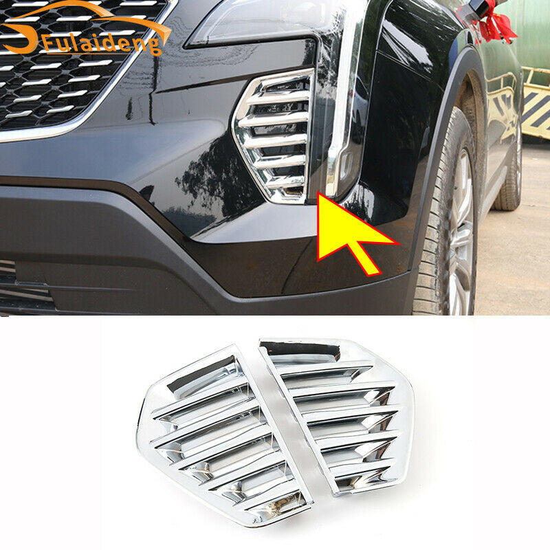 for Cadillac XT4 2018-2021 ABS Front Fog Light Lamp Chrome Cover Trim 2P
