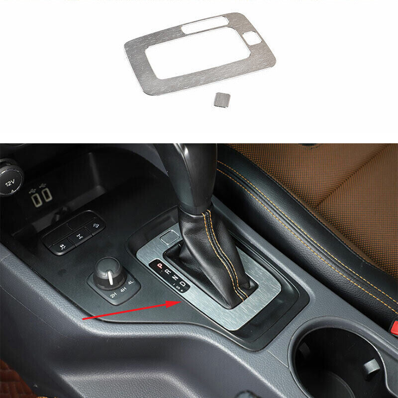 for Ford Ranger 2015-2022 Silver Aluminum Central Console Gear Shift Panel Trim