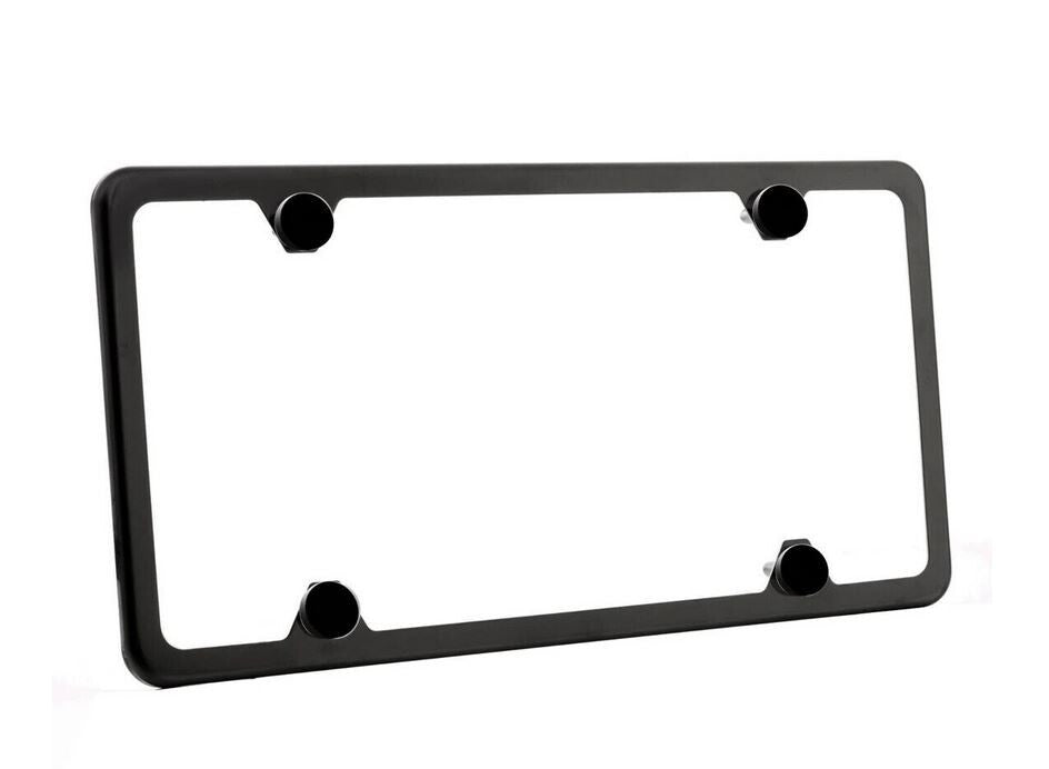 Car license plate and frame cover front and rear powder-coated matte black for Mercedes-Benz