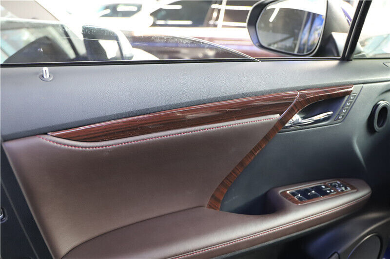Car Inner Door Panel Cover Trim Decoration 4PCS for Lexus RX 2016-2020 Red Wood