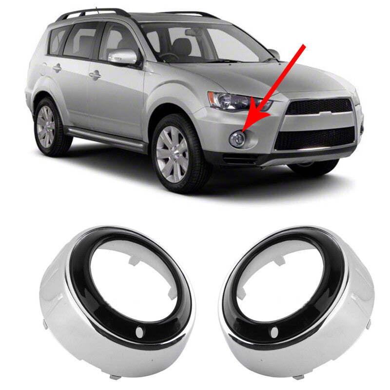 Front bumper fog light cover for Mitsubishi Outlander 2010-2012 ABS chrome