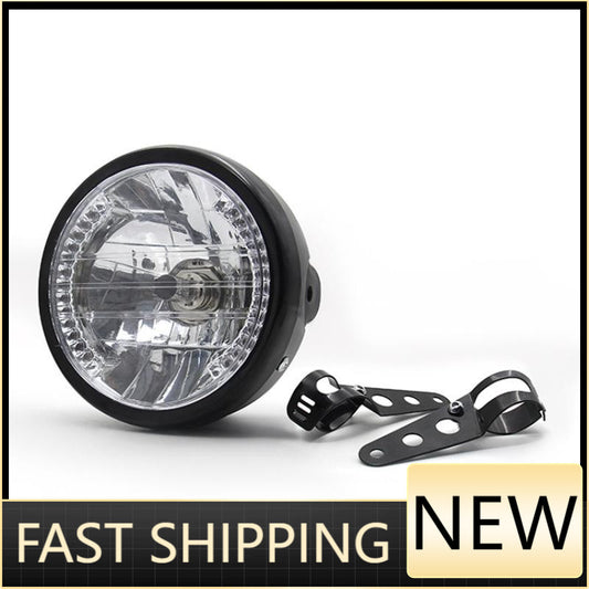 6.5 Universal LED Motorcycle Headlight + Bracket for Harley Cafe Racer Bobber