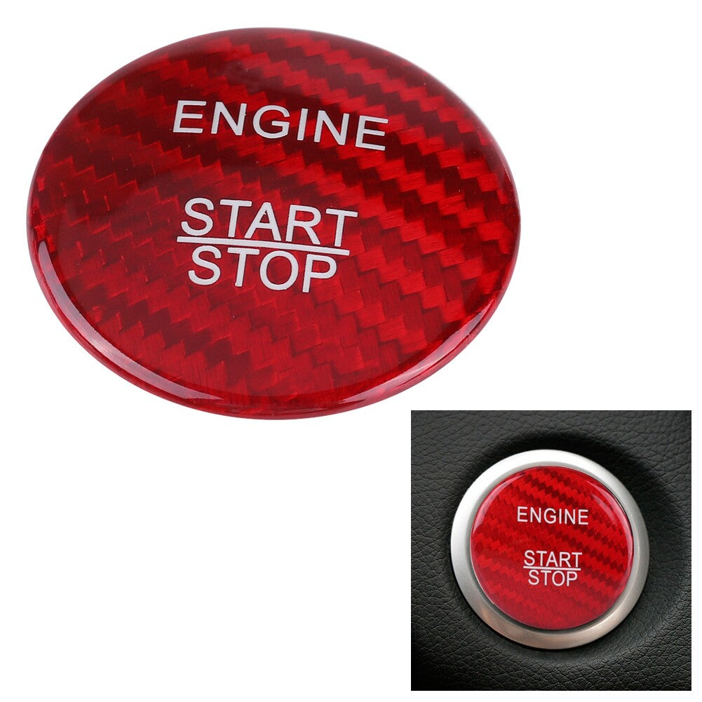 New Red Carbon Fiber Engine Start Button Cover Trim for Benz A B C GLC GLA CLA