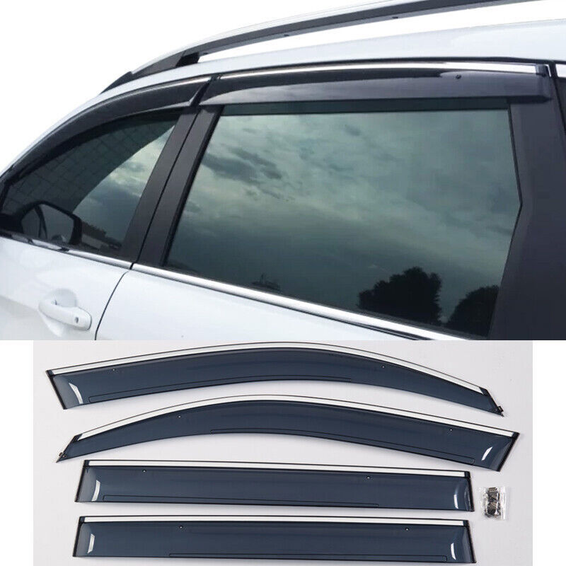 for Honda CRV 2007-2011 Car Window Visors Sun Rain Guard Deflector W/Chrome Trim