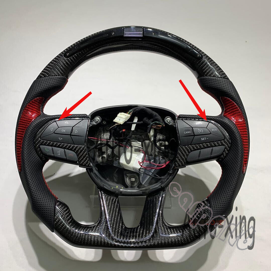 Carbon Fiber Steering Wheel Trim for Dodge Charger Hellcat SRT Cover Replacement
