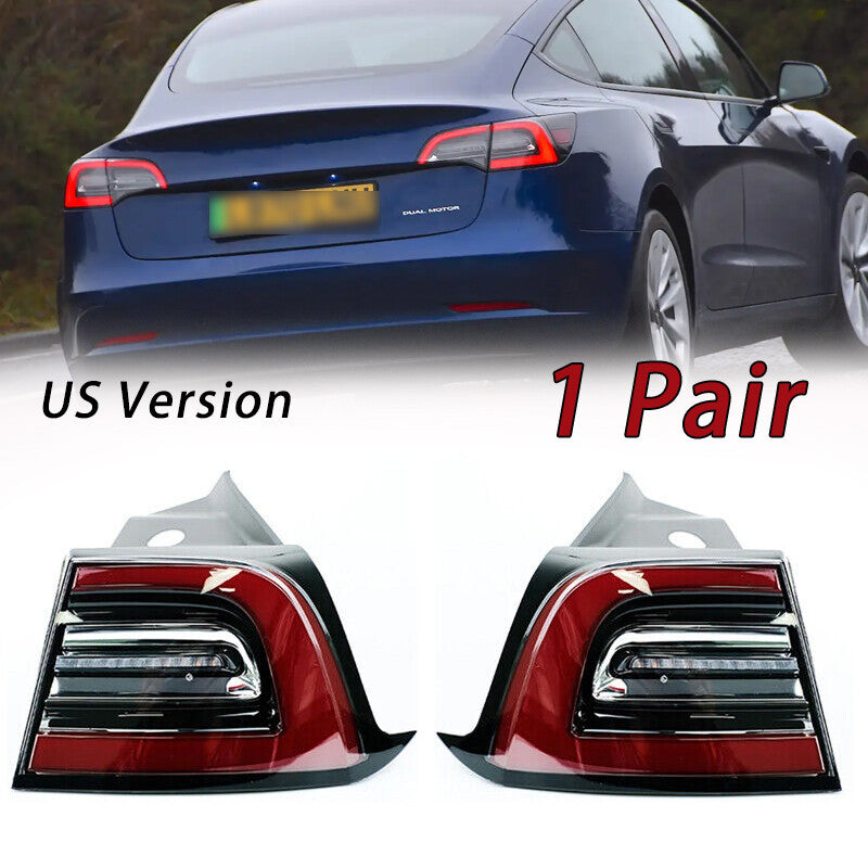 2-Piece External LED Rear Brake Stop Lights/Taillights for Tesla Model 3 2017-2021