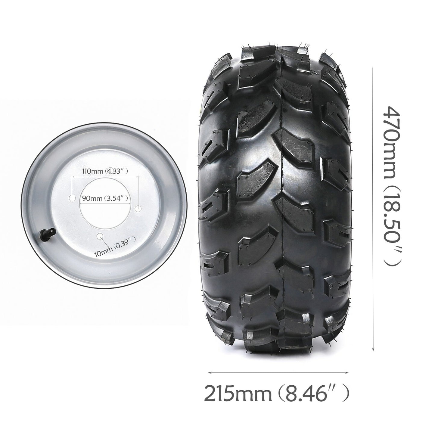 18x9.5-8 18x9.50-8 Rear Tyre Rim 8 Wheel for ATV Quad Lawn Mower Buggy Go kart