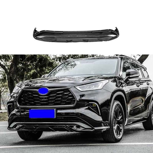 Gloos Front Bumper Lip Spoiler Splitter for Toyota Highlander Black 2020-2022