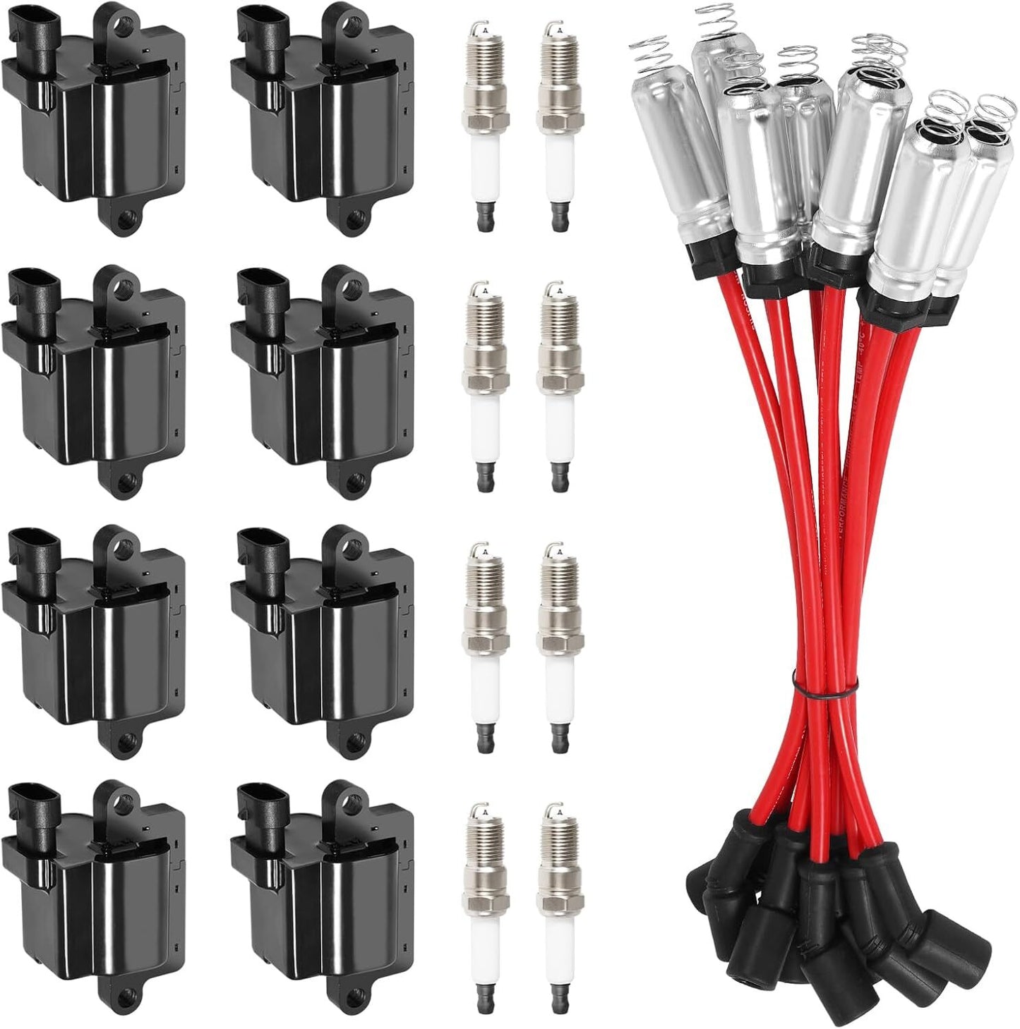 8 Performance Ignition Coil UF262Wire SetSpark Plug for Chevy for GMC for Sierra for Yukon