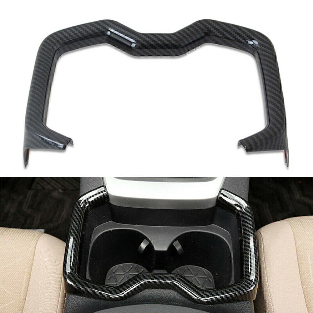 Inner Water Cup Holder Frame Cover Trims For 2019 2020 for Toyota RAV4 Carbon Fiber