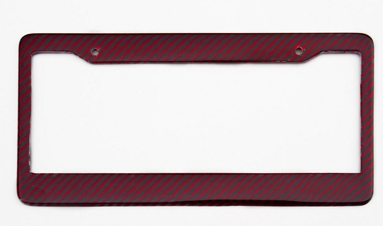Car license plate frame cover cap trunk red carbon fiber suitable for Toyota