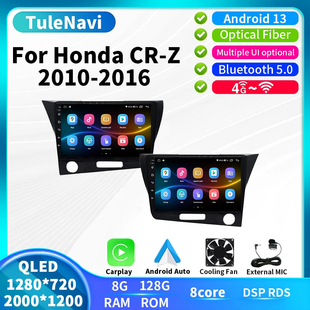 for Honda CRZ CR-Z 2010-2016 Stereo Player CarPlay Android Car Radio GPS Screen