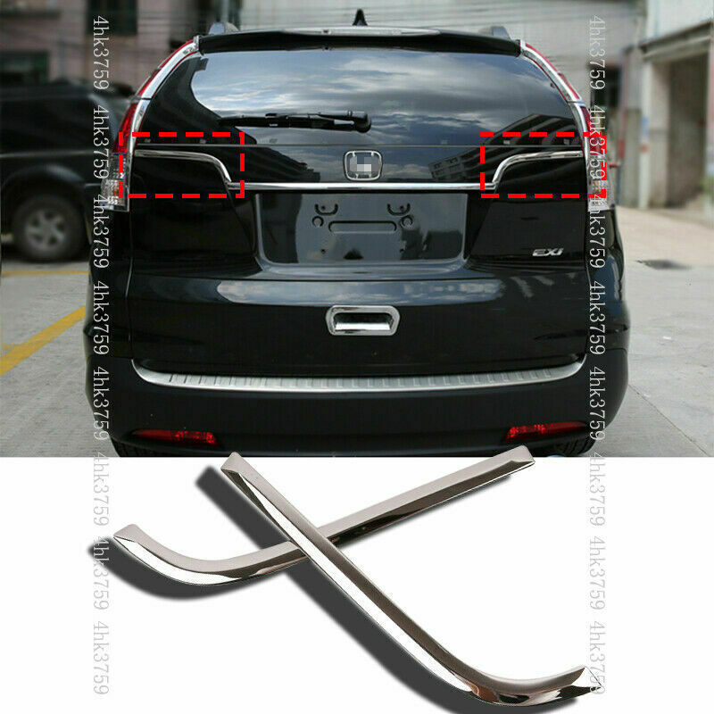 2P for Honda CR-V CRV 2012-2014 Chrome Rear Trunk Molding Cover Decor Strip Trim