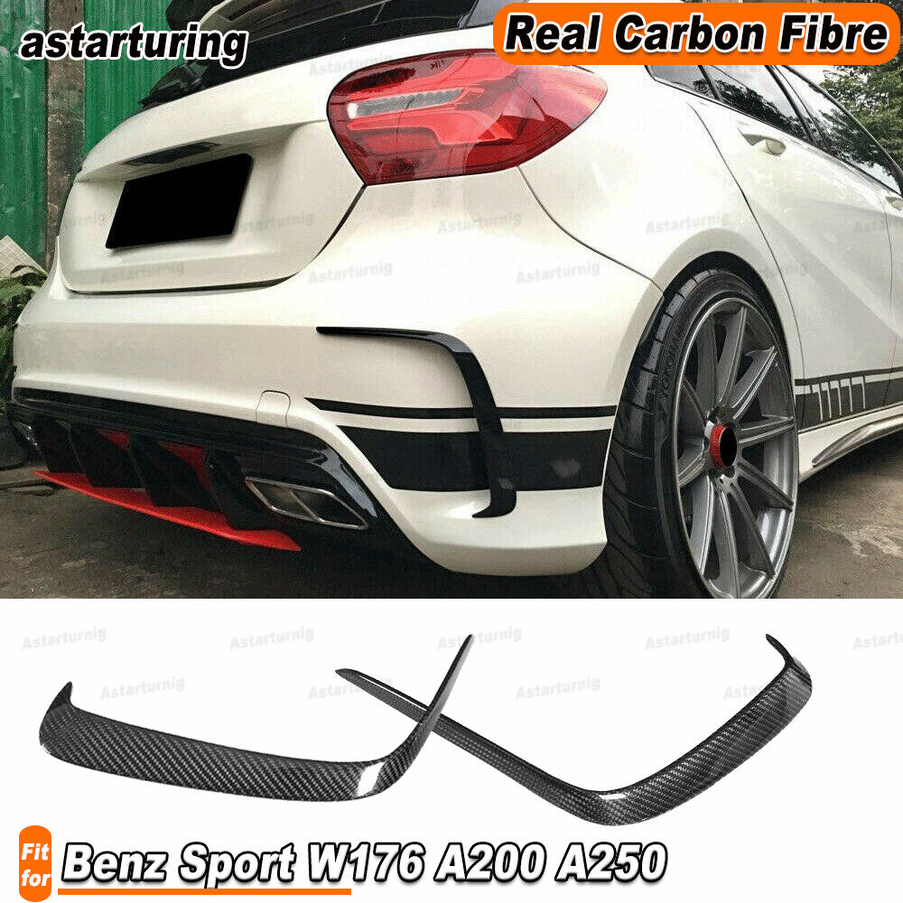 Carbon Rear Bumper Vents Canards Lip for Mercedes A class Sport W176 A200 A250