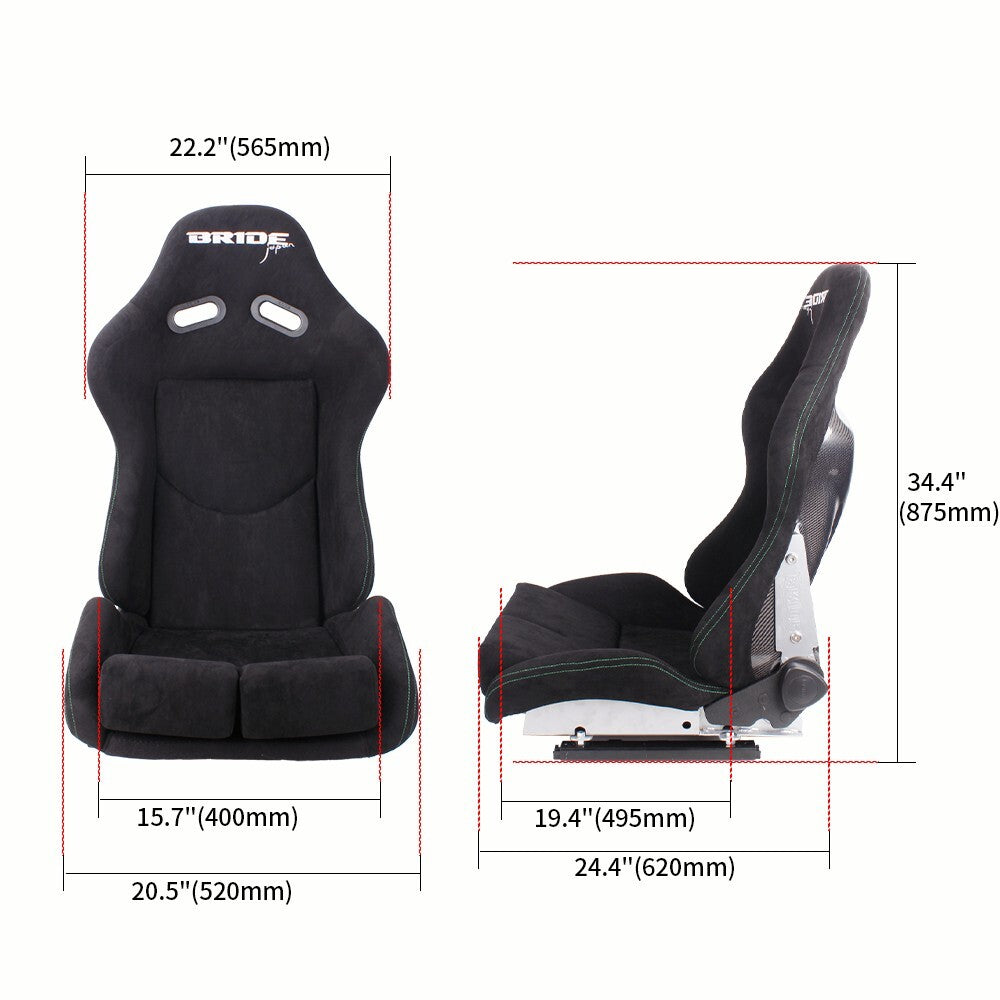 New BRIDE Seats Low Max Racing Seats+Adjustable Backrest +Carbon Fiber Shell X1