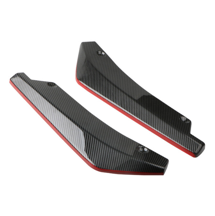 Carbon Fiber Look Car Rear Lower Bumper Diffuser Fin Spoiler Lip Wing Splitter
