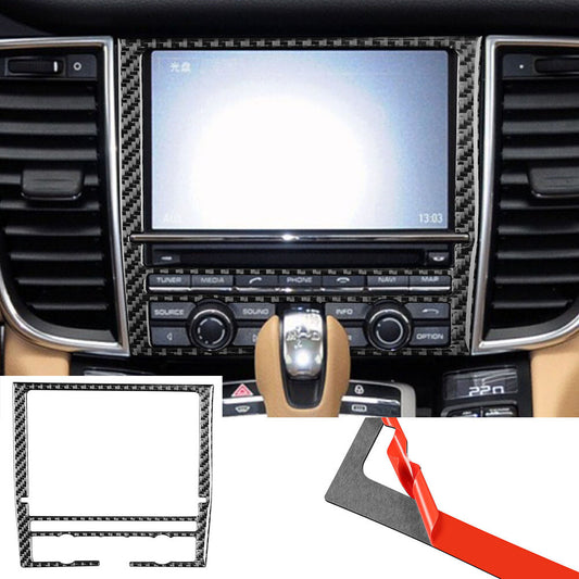 Carbon Fiber Car GPS Navigation Panel Cover Trim for Porsche for Panamera 2010-2016