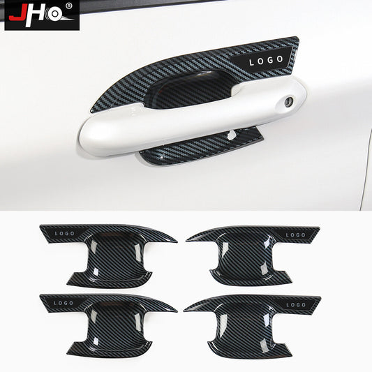 For 2020 for Ford Explorer Carbon Fiber ABS Side Door Handle Bowl Cover Trim Black