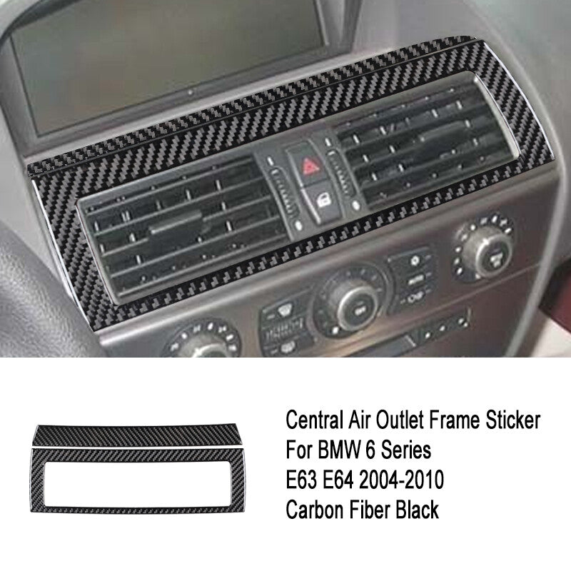 Carbon fiber center vent socket cover trim for BMW 6 Series E63 E64 (October 2004)