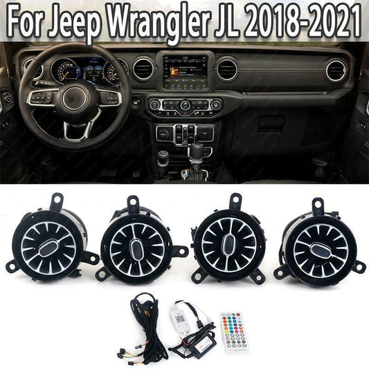 4-Pack LED Front Vent Ambient Lights for Jeep for Wrangler JL (2018-2021)